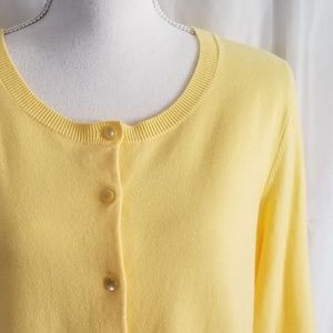 Talbots Buttery Yellow, Soft Cotton Cardigan